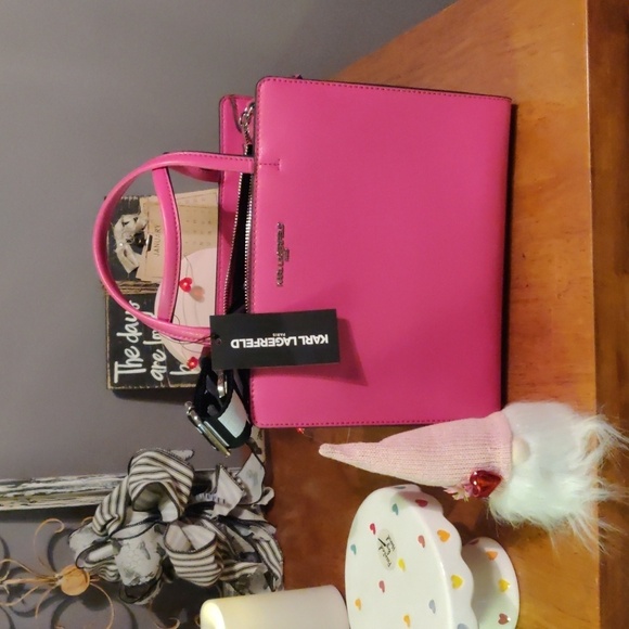 KARL LAGERFELD PARIS, Maybelle Small Crossbody Satchel, NWT, PINK - Picture 11 of 11